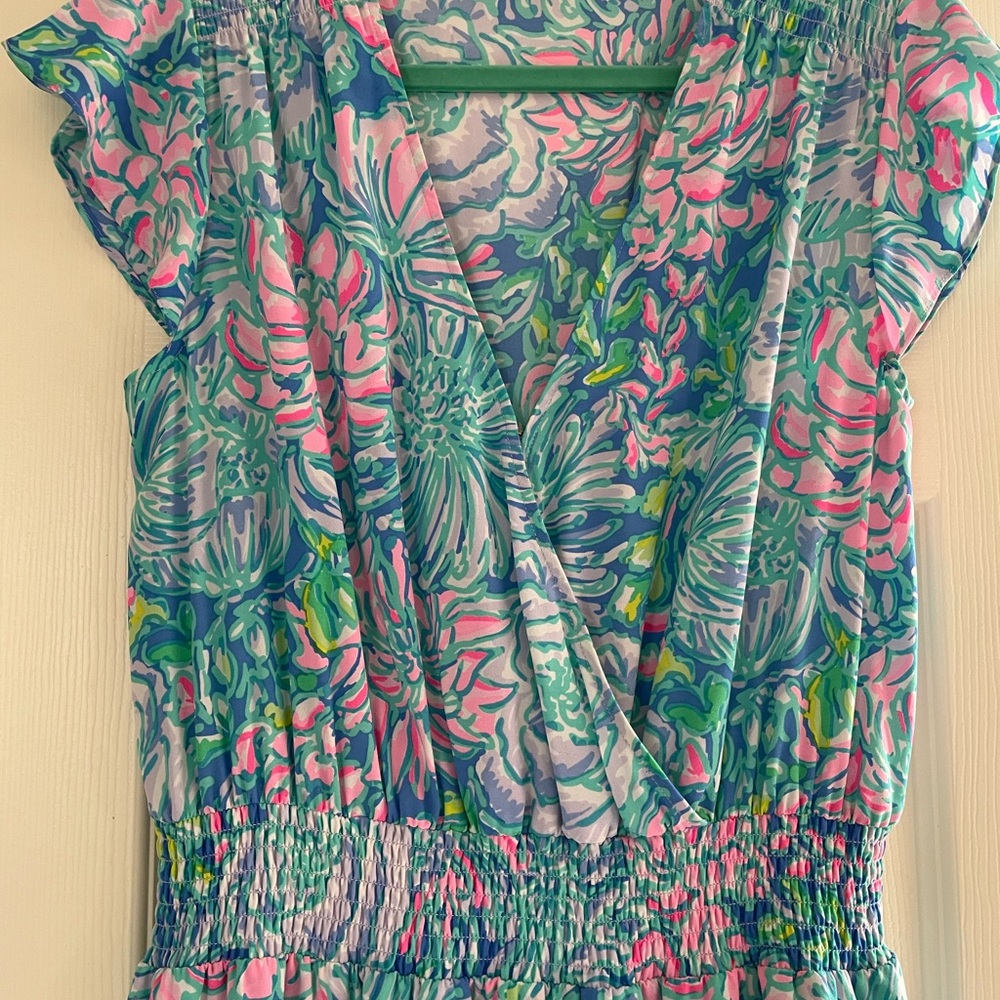 Lilly Pulitzer Blue and Pink Floral Mini Dress - Picture 2 of 7